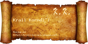 Krall Kornél névjegykártya