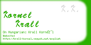 kornel krall business card